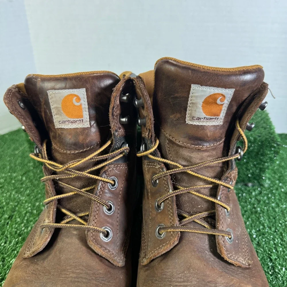 Carhartt Mens Brown Leather Composite Toe Rugged Flex Work Boots Size 11 M